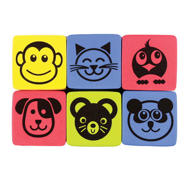 Magnetic Whiteboard Animal Student Erasers - Class Pack of 60
