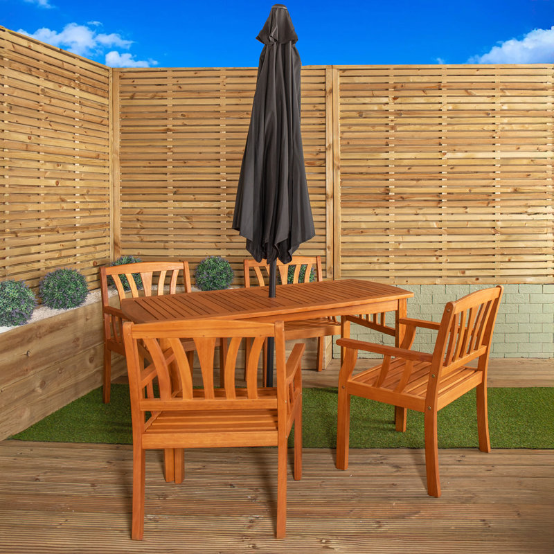 Cofield Rectangular 7 - Piece 4 - Person Outdoor Table Set, Black
