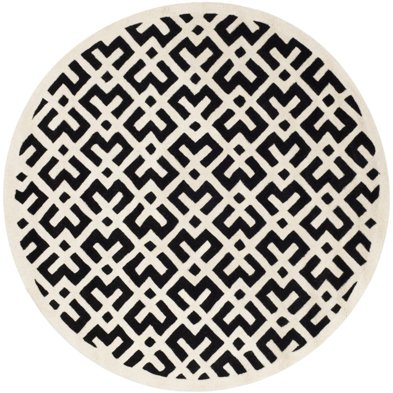 Tapis en laine touffeté à la main Teresita, Rond 6 pi 6 po