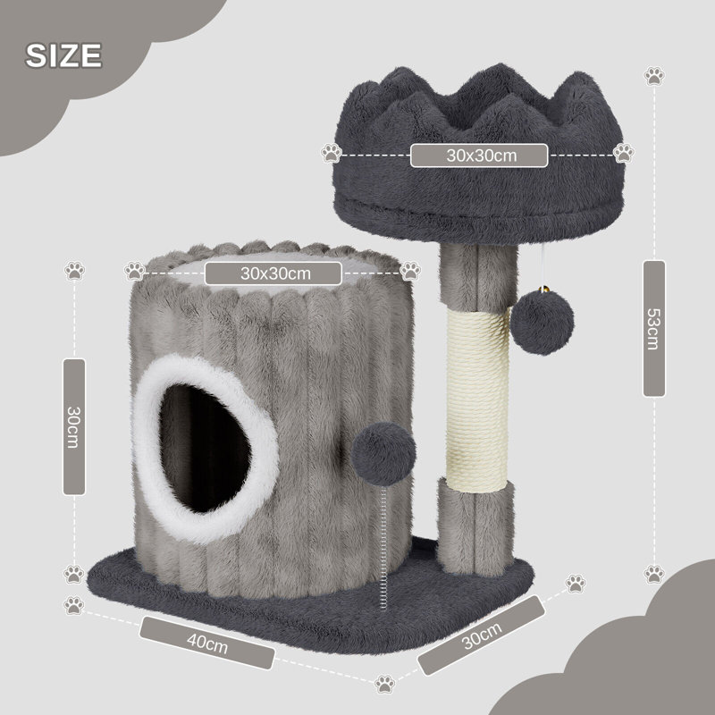 Amadahy 53cm H Cat Tree, Light Grey