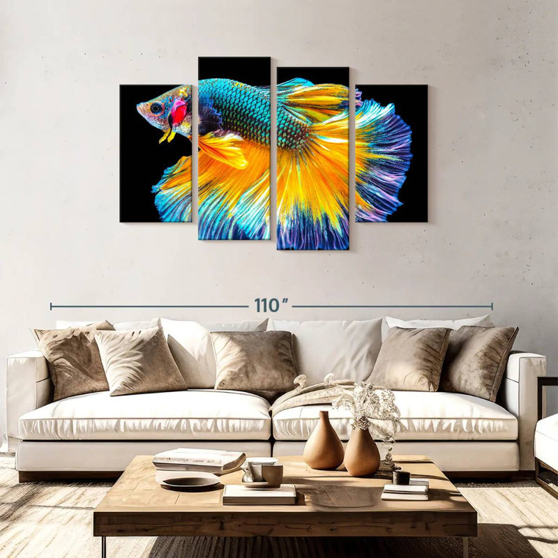 Brampt Multicolored Betta Fish, 48" H x 75" W