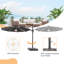 Parasol en porte-à-faux illuminé avec base Jamestown-718349385