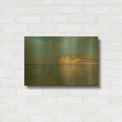«Low Tide At Pourville, Near Dieppe» par Claude Monet, art mural en métal doré, 24 po x 16 po