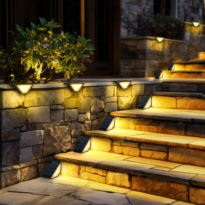 [Solar Step Lights] 6Pack Solar Step Lights | 24 Leds Outdoor Solar Lights For Yard, Stair, Step, Patio, Deck, Wall