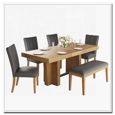 6-Person Farmhouse Dining Table Set
