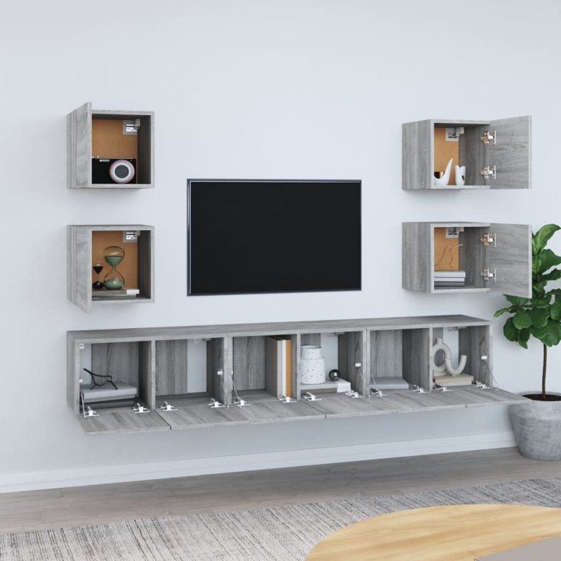 Korrine Unfinished TV Stand, Grey Sonoma