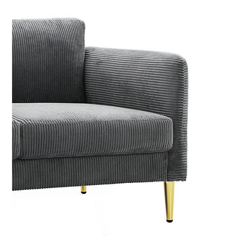 Causeuse moderne, coussins rembourrés moelleux, Gris
