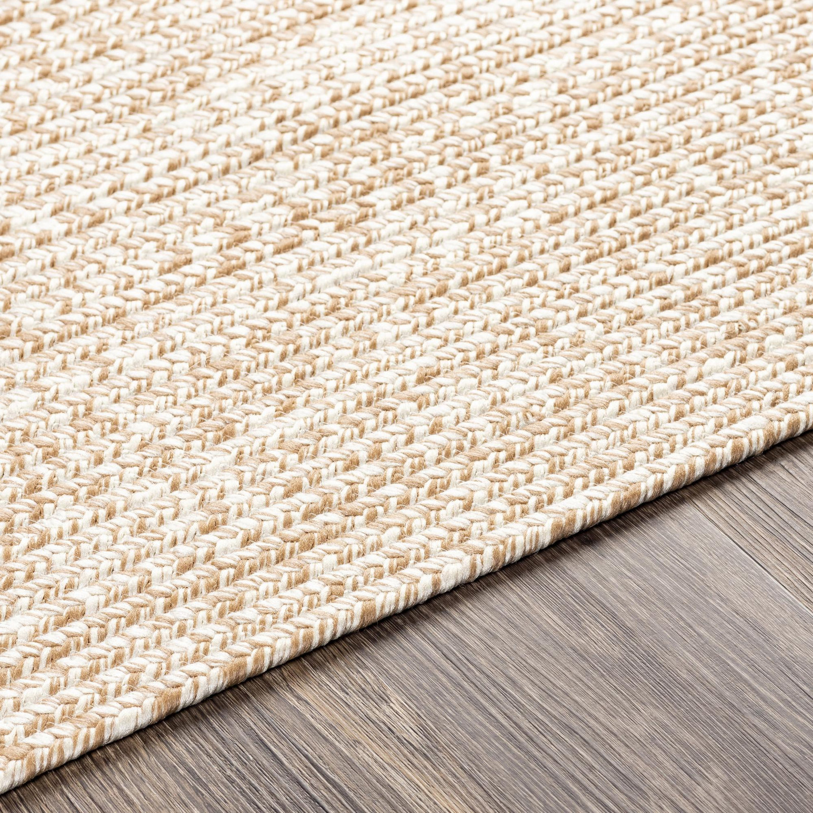 Leroux Beige Indoor/Outdoor Rug, Oval 5' x 7'6"