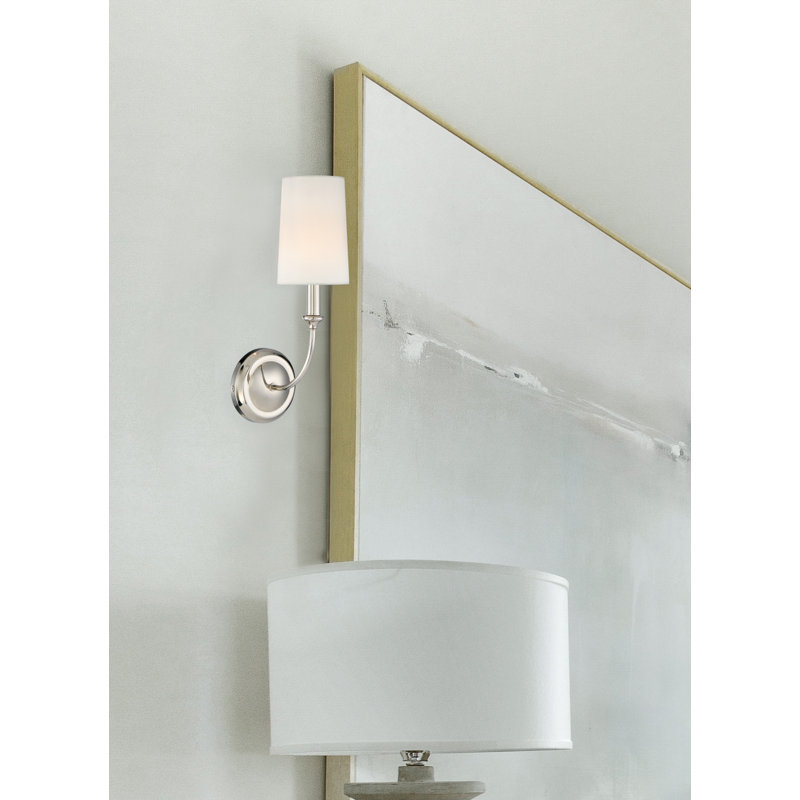 Moriz Steel Armed Sconce, Polished Nickel