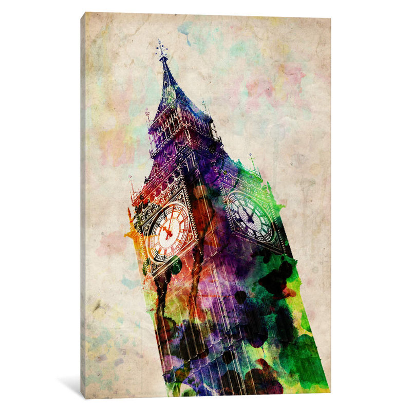 London Big Ben by Michael Tompsett - Print on Canvas, 30.48 cm H x 45.72 cm W, Wrapped Canvas