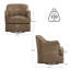 Fauteuil demi-tonneau pivotant en cuir véritable-199031525