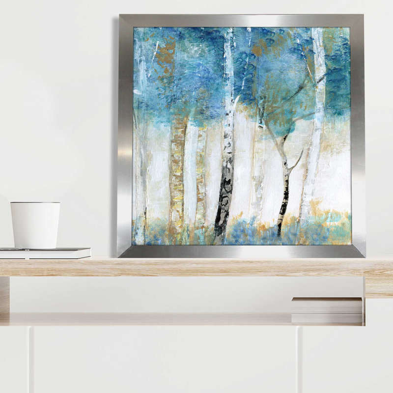 Magical Wood par Tava Studios - peinture sur toile tendue, L 25,5 po x H 25,5 po, Encadrement argenté