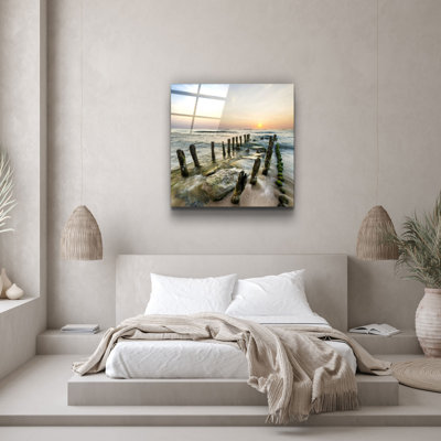 Elegant Decorative Tempered Glass Painting, 40 x 40 Inches | 100% Tempered Glass, Thickness: 0.16 Inches | UV Printing for Vibrant Colours & Durability | Perfect for Home Decor & Art Enthusiasts