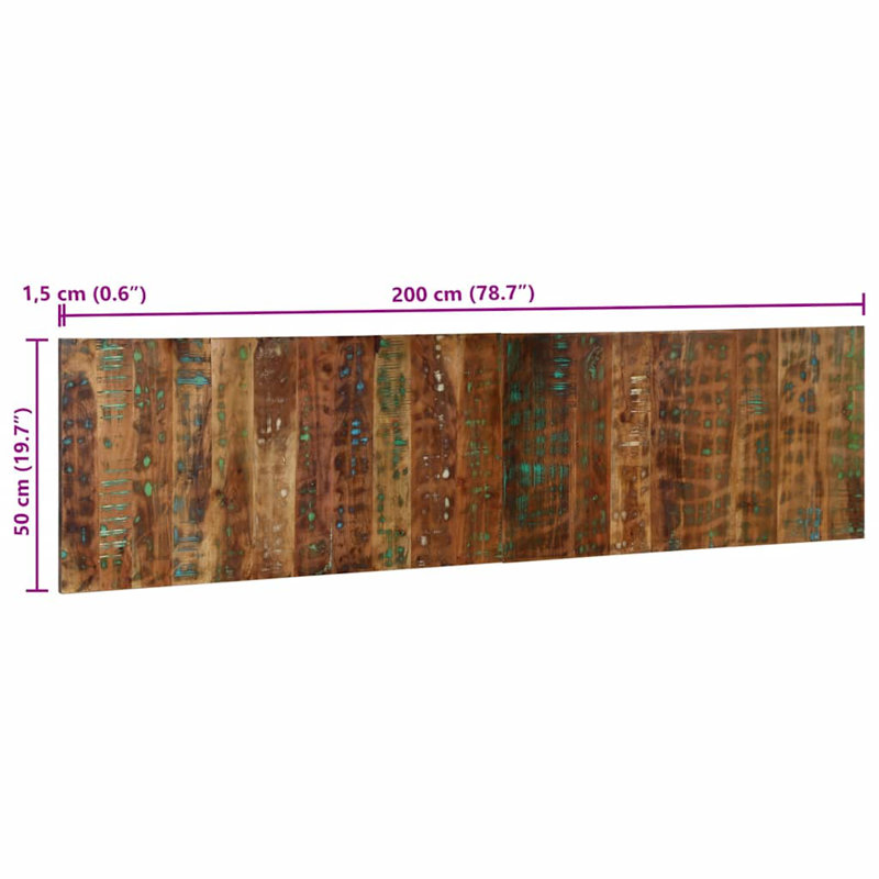 Batravil Solid Wood Panel Headboard, 200 x 80 cm, Solid Reclaimed Wood
