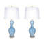 Lampe de table Azure Elegance - verre d'art bleu - ensemble de 2
