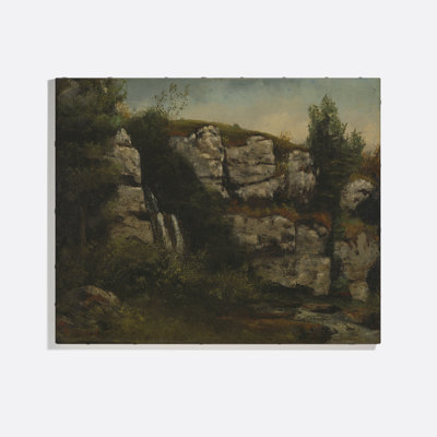 Landscape With Rocks And Waterfall Print by Gustave Courbet