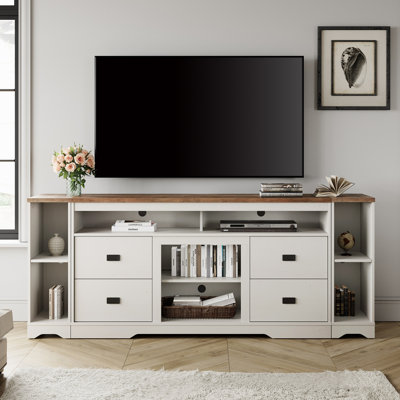 Laziza 3 in 1 Morden Farmhouse TV Stand For 85 inch TVs with 4 Drawers and Spacious Storage Space by Gracie Oaks