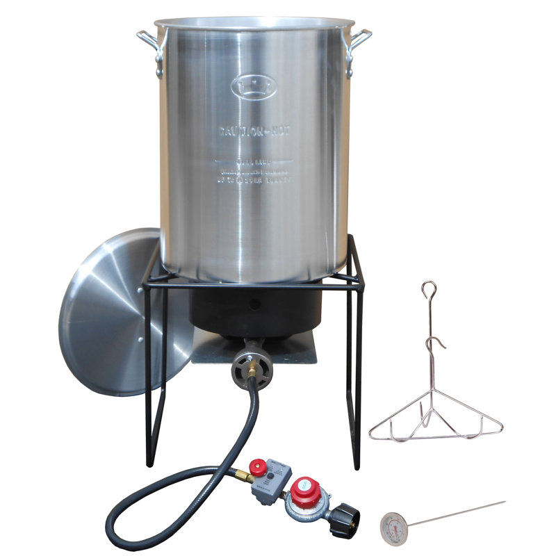 Très grand lit King Kooker Ensemble de cuisinière à dinde en aluminium pour l'extérieur