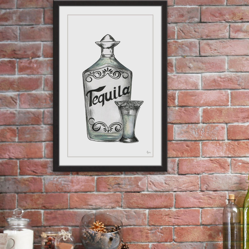 « tequila shot », reproduction d’art encadrée, H 45 po x l 30 po x P 1,5 po