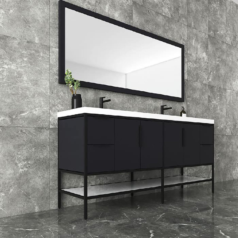 Ensemble de meuble-lavabo double 83 "83", Gris