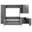 Grand lit escamotable avec canapé-lit, bureau en L et armoire de rangement, tiroirs-357766702