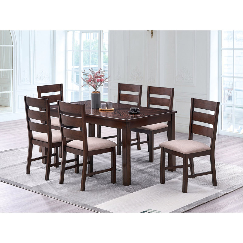 Modern Solid Wood Antique Cherry Dining Table - Rectangular With Enhanced And Stable Surface Room Reliable