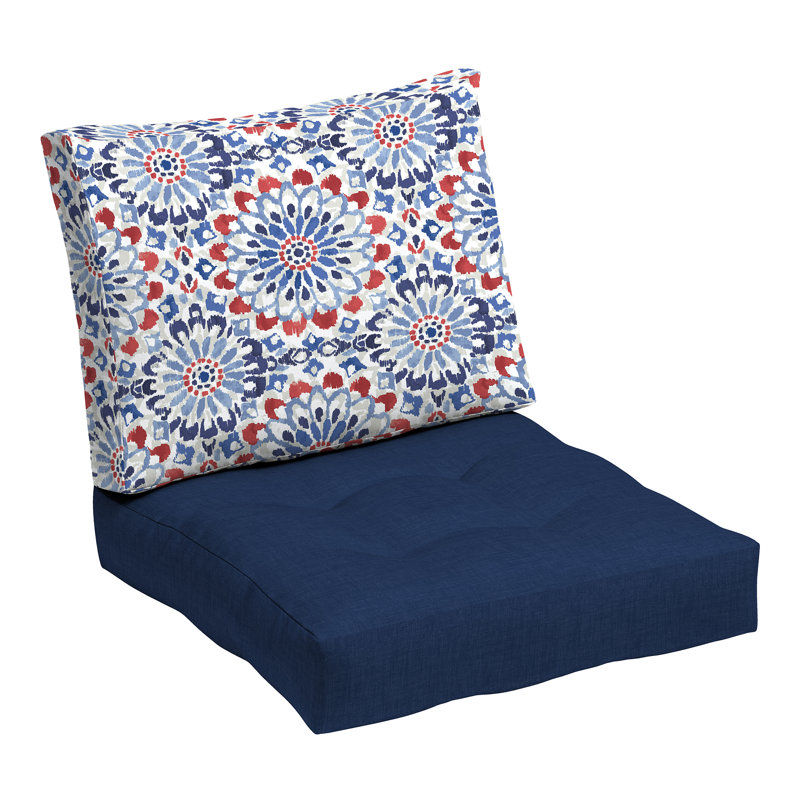 ARDEN Outdoor Lounge Chair 6" Cushion, Blue/Red/White