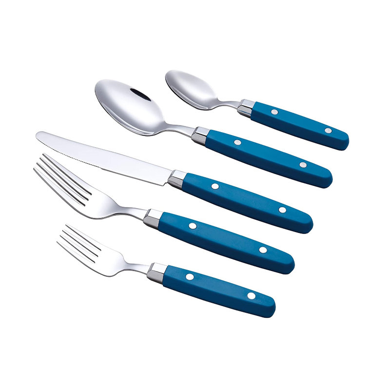 Latitude Run® Blima Stainless Steel Flatware Set - Service for 4, Blue 20 Pieces