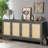 Retro Style Console Table Simple Modern Sideboard Storage Cabinet  With Detachable Wide Shelves For Entryway Living Room Bathroom Dining Room-261673895