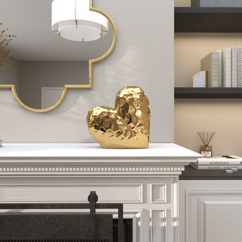 Sculpture en porcelaine Almera, H 7,75 po x l 7,95 po x P 3,45 po, Doré