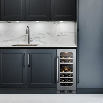 Whynter BSR-033SW 15 inch Built-ln 33 Bottle Undercounter Stainless Steel Wine Fridge with Reversible Door, Digital Control, Lock, and Carbon Filter on Fridge.com