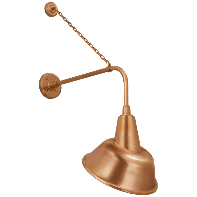 Thomas O'Brien, "Academy 20" Anchored Rex Barn Light in Soft Copper with 12.5" Tilted Bowers Shade