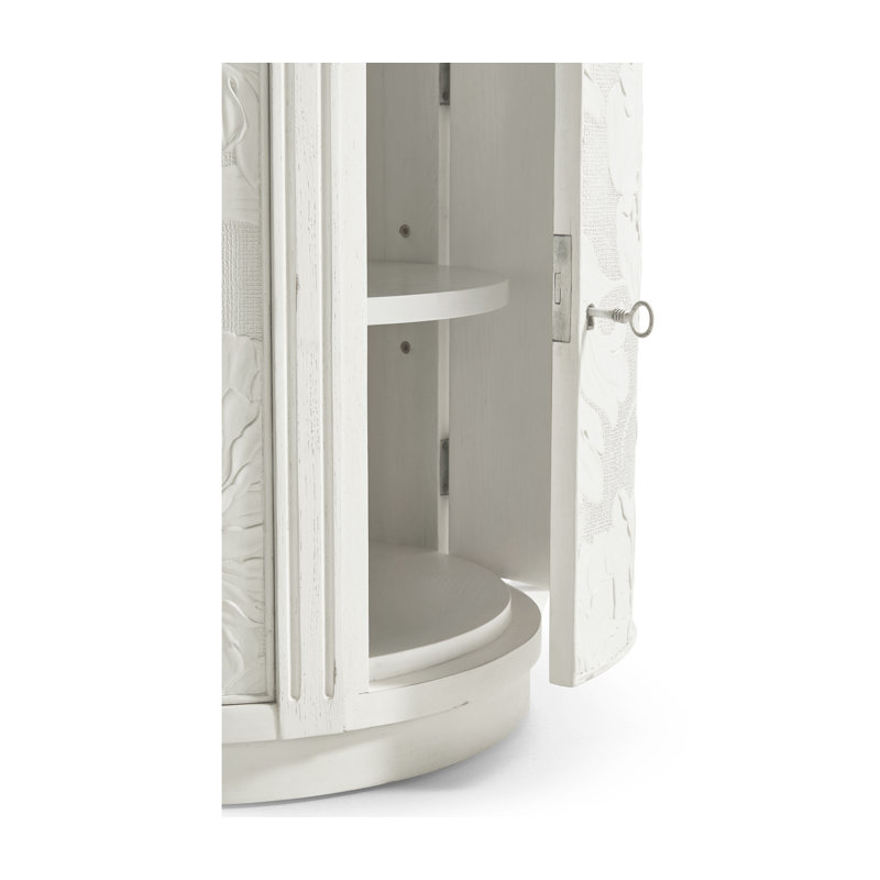 White Solid Wood End Table