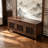 Solid Rubberwood Shoe Cabinet with Seating Function-1981592976