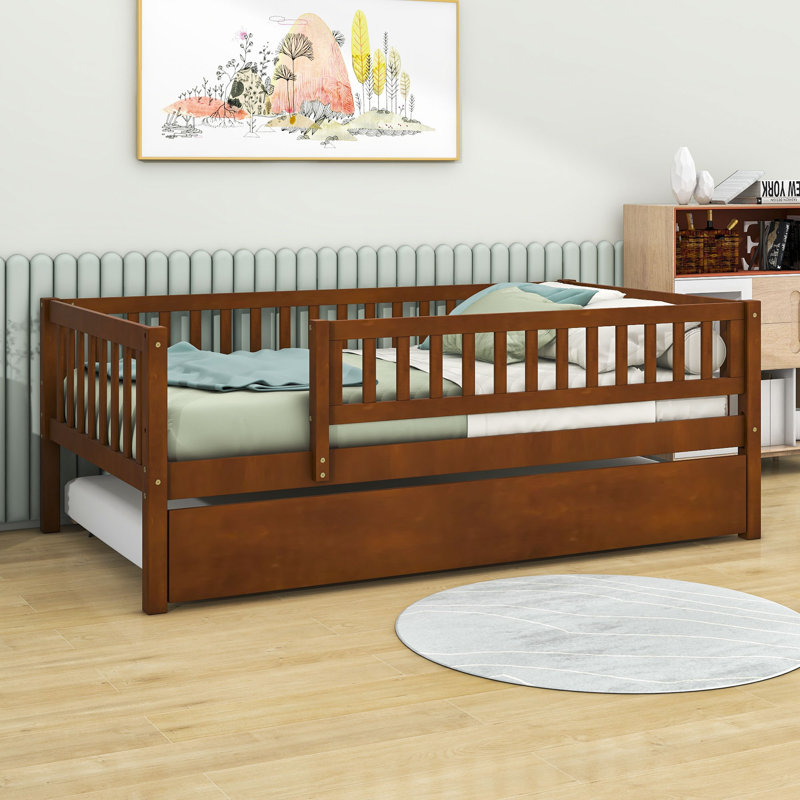 Idonna Daybed with Trundle, Walnut, Twin