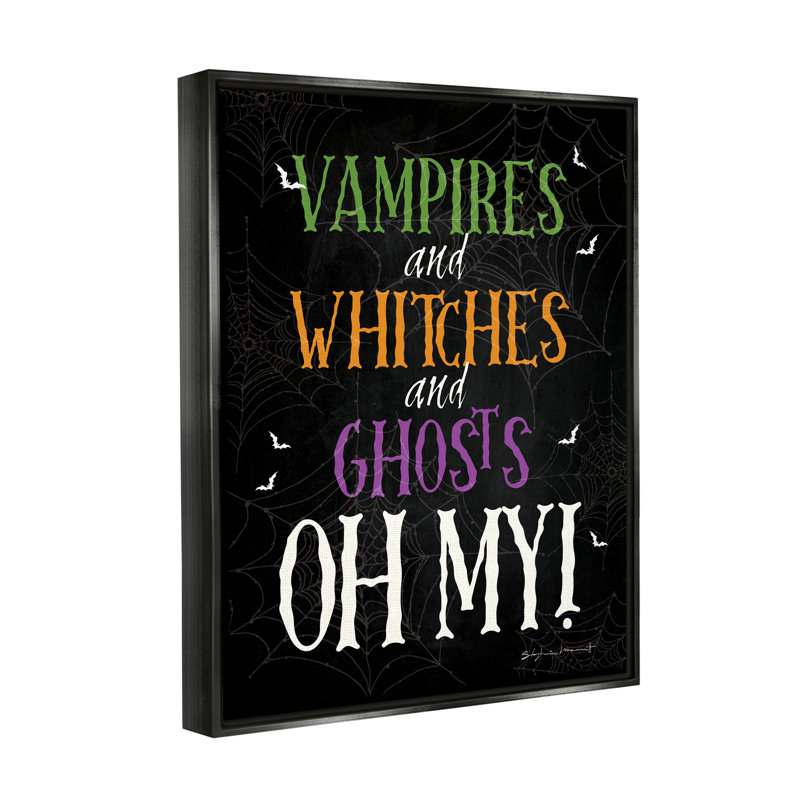 "Vampires Witches Ghost" par Stephanie Workman, Marrott, impression, Cadre flottant noir de jais