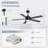 Beil 52/65 inch Large Modern Ceiling Fan with Light Kit and Remote Control, 3 LED Colors, 6 Speed Noiseless DC Motor, 5 Plywood Blades, for Indoor/Covered Outdoor Use-673680667-737384909-673680664