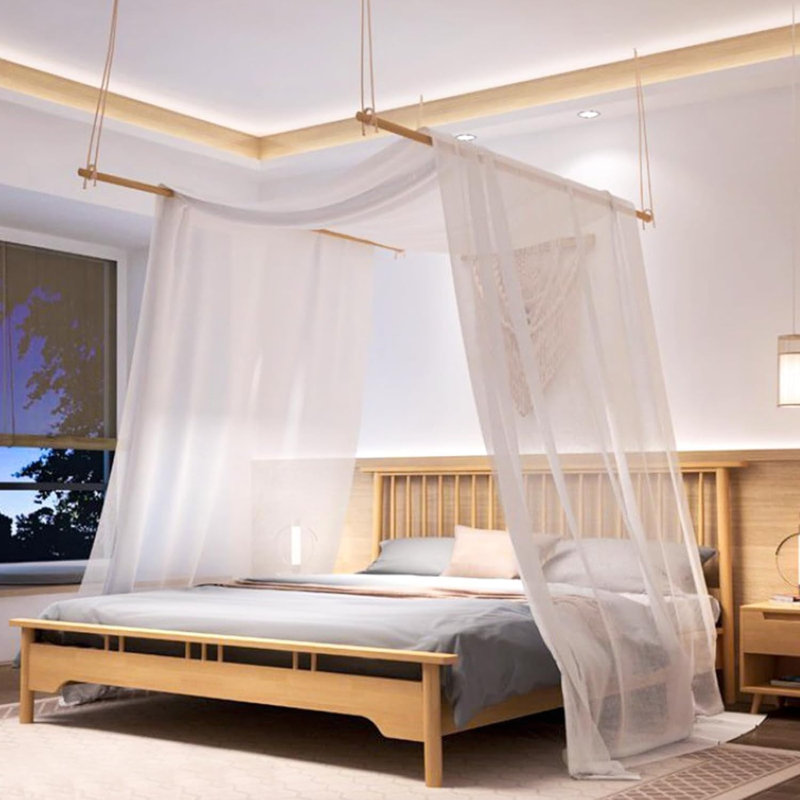 White Canopy Bed Scarf, Bed Frame Draperies Wedding Arch Drapery Bed Canopy (255.91in)