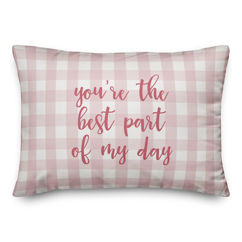 Plaid Throw Pillow, Pink