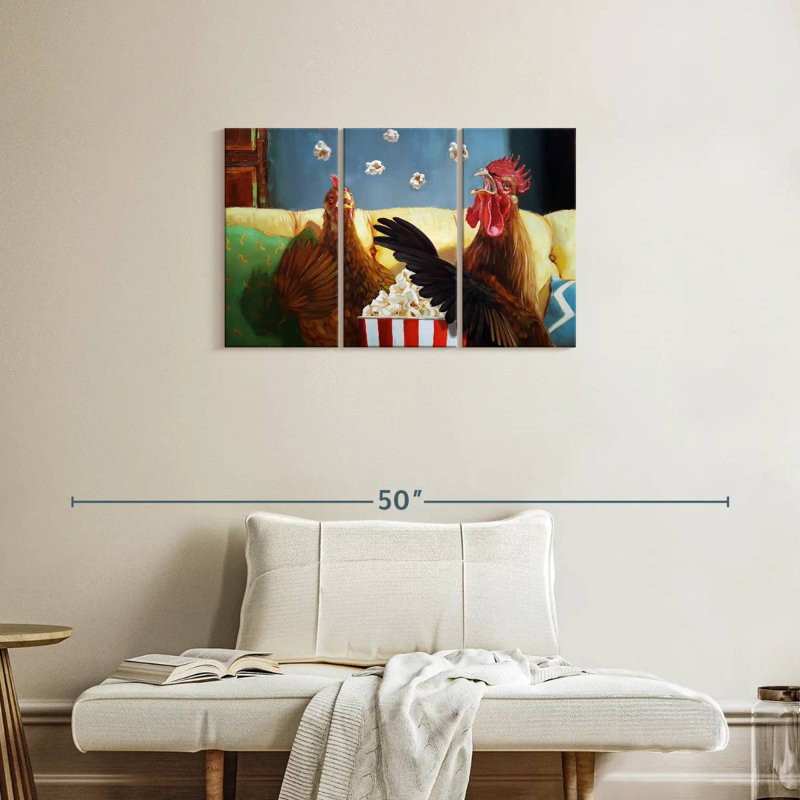 Popcorn Chickens, 20" H x 33" W