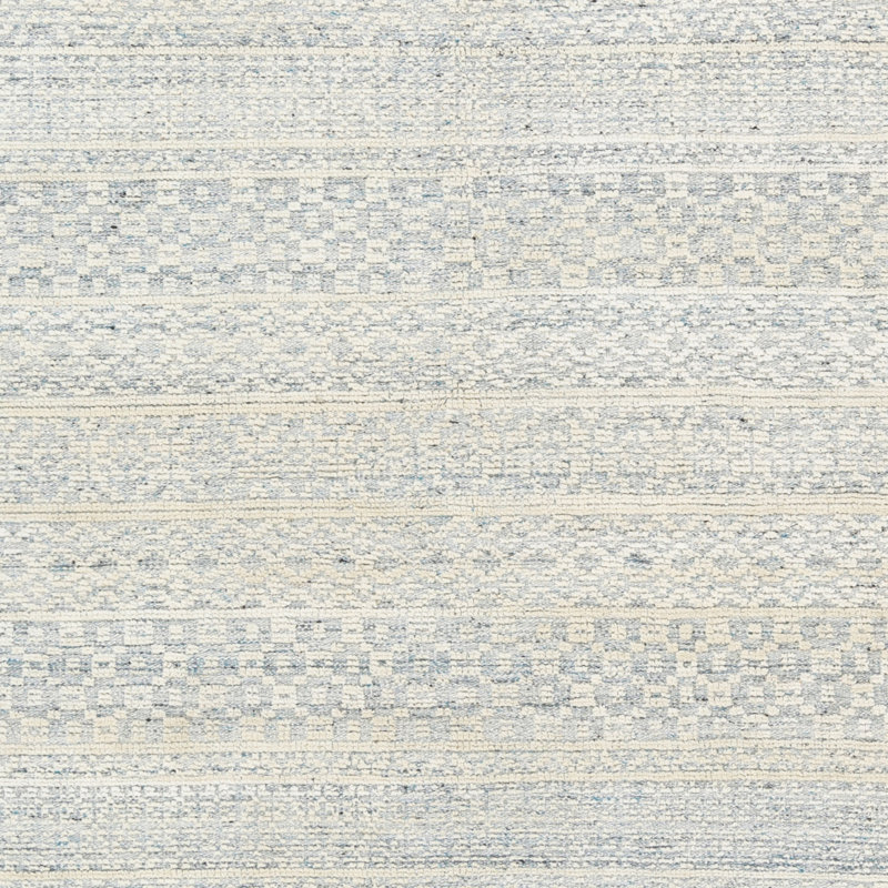 Tapis bleu pâle / beige noué à la main, Rectangle 2 pi x 3 pi