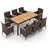 9 Pcs Outdoor Dining Set With Acacia Wood Table Top Patio Dining Set For 8 People-1013516641