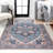 Huddleston Ornate Large Medallion Machine-Washable Blue/Beige Rug-1599870719