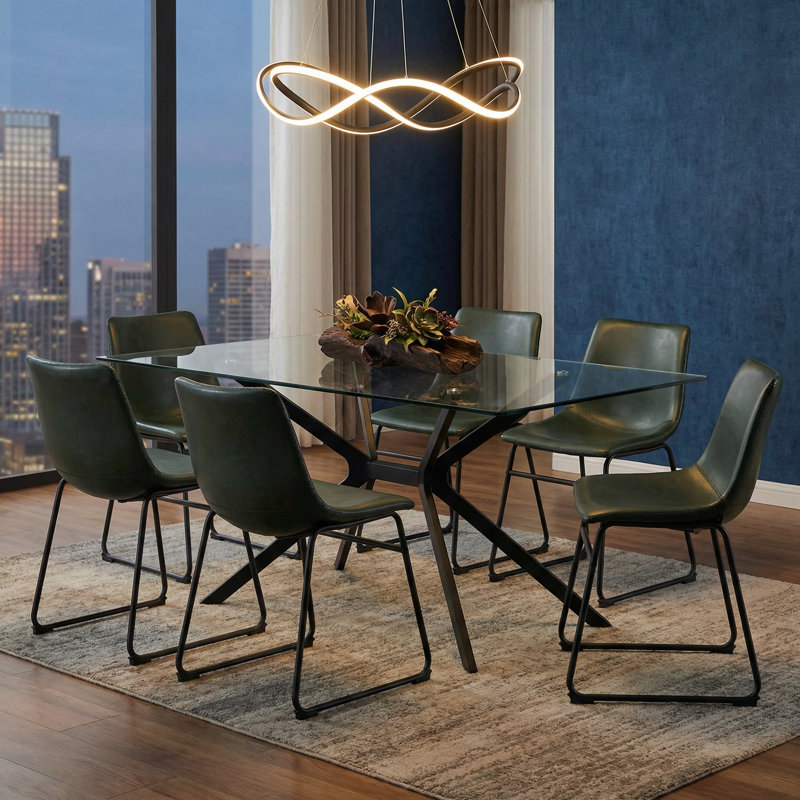 Ensemble de 2 chaises d'appoint rembourrées Lauver, Vert