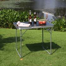 Small Black TALU :Camping Table with Enforced Robust Hinged Connection