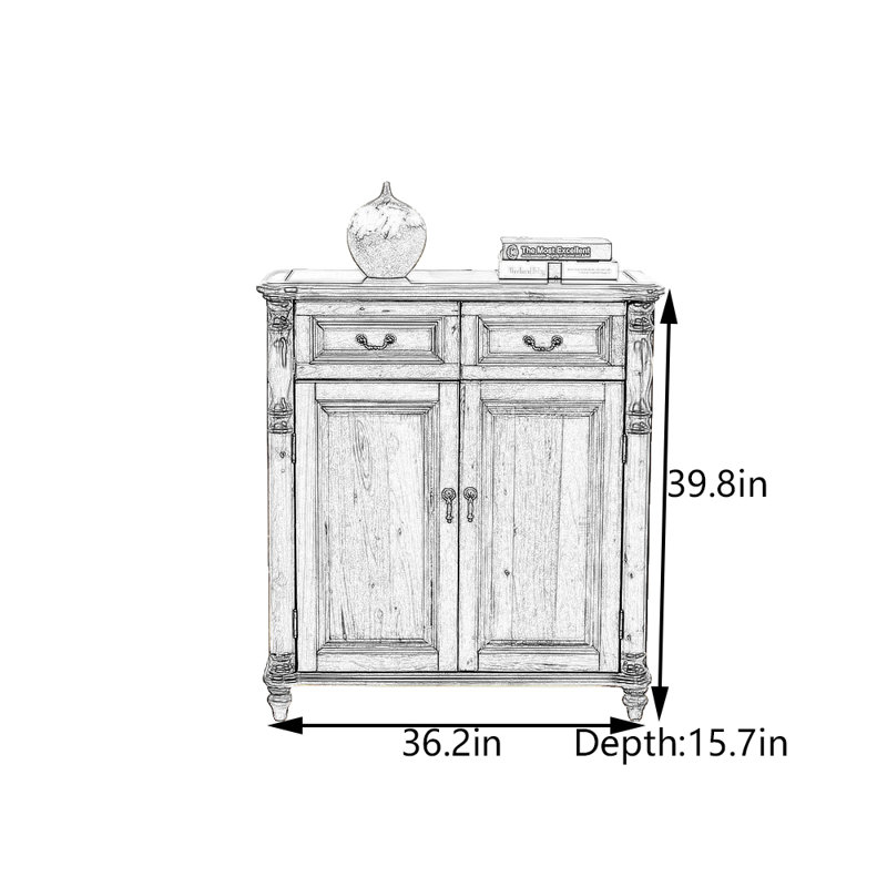 Solid Camphor Wood Entryway Cabinet