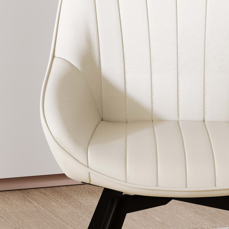 Chaise rembourrée en similicuir (ensemble de 2), Blanc