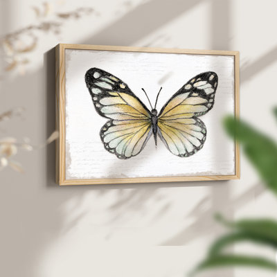 Vintage Flutter II -Framed Print - Restickable