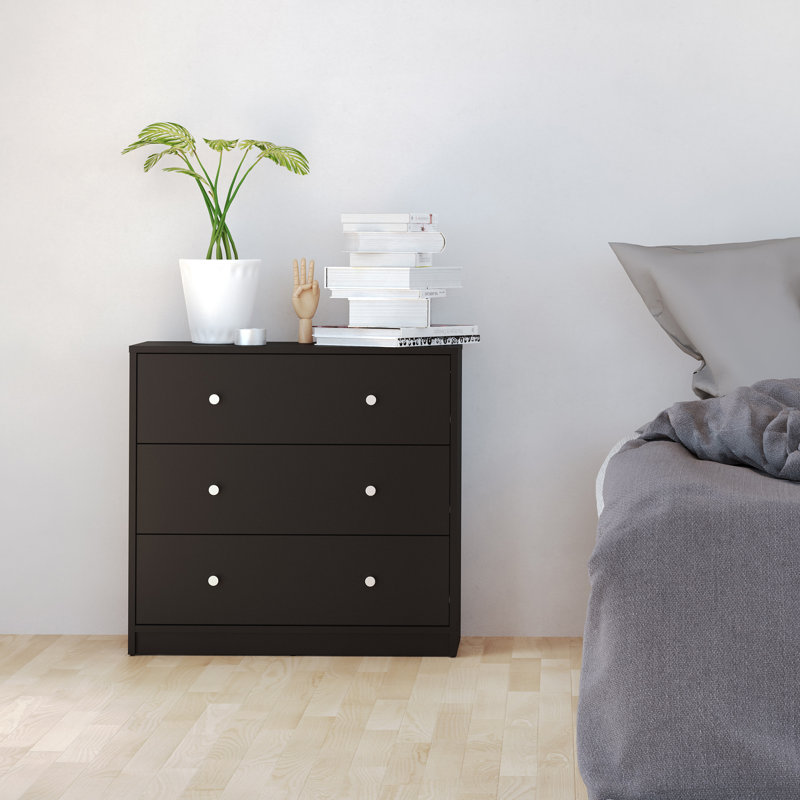Gott 72.4cm W 3 - Drawer Chest of Drawers, Black