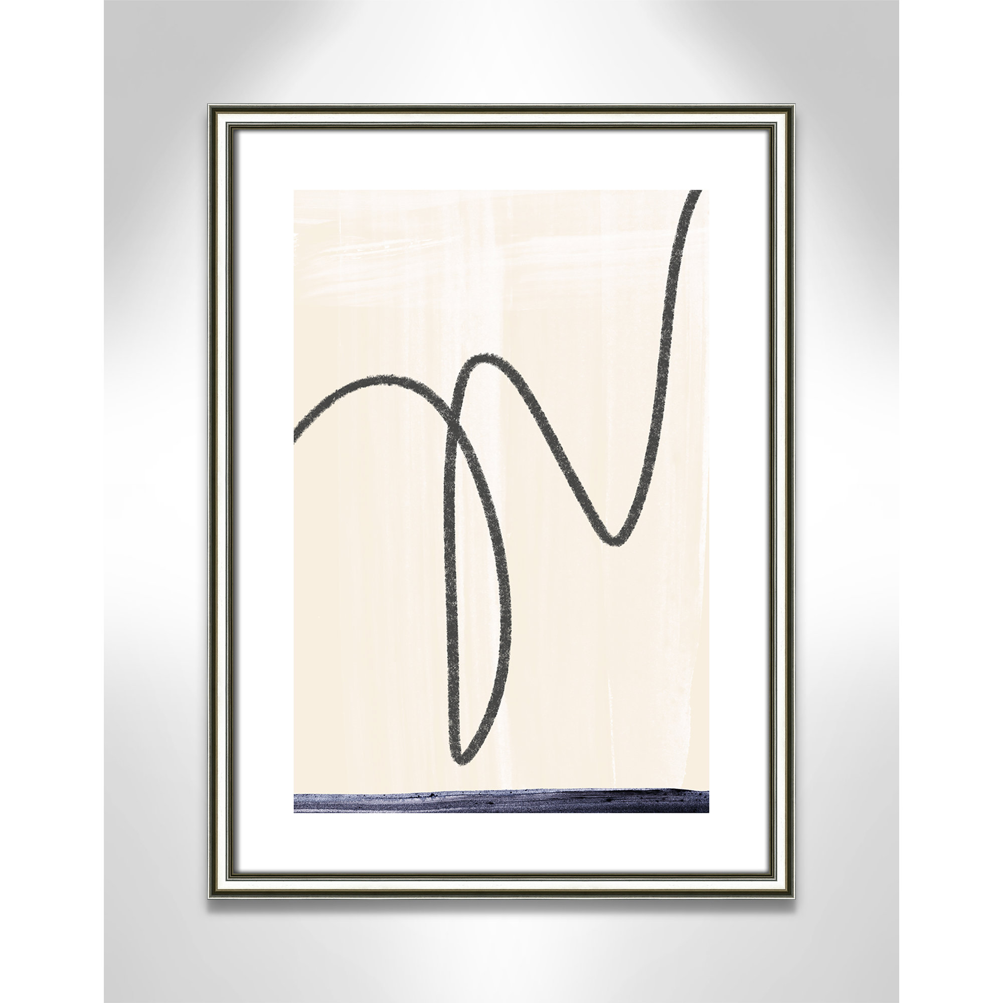 'Departured I' - Picture Frame Painting Print on Paper, Silver Framed Paper, 24.25" H x 18.25" W x 0.88" D